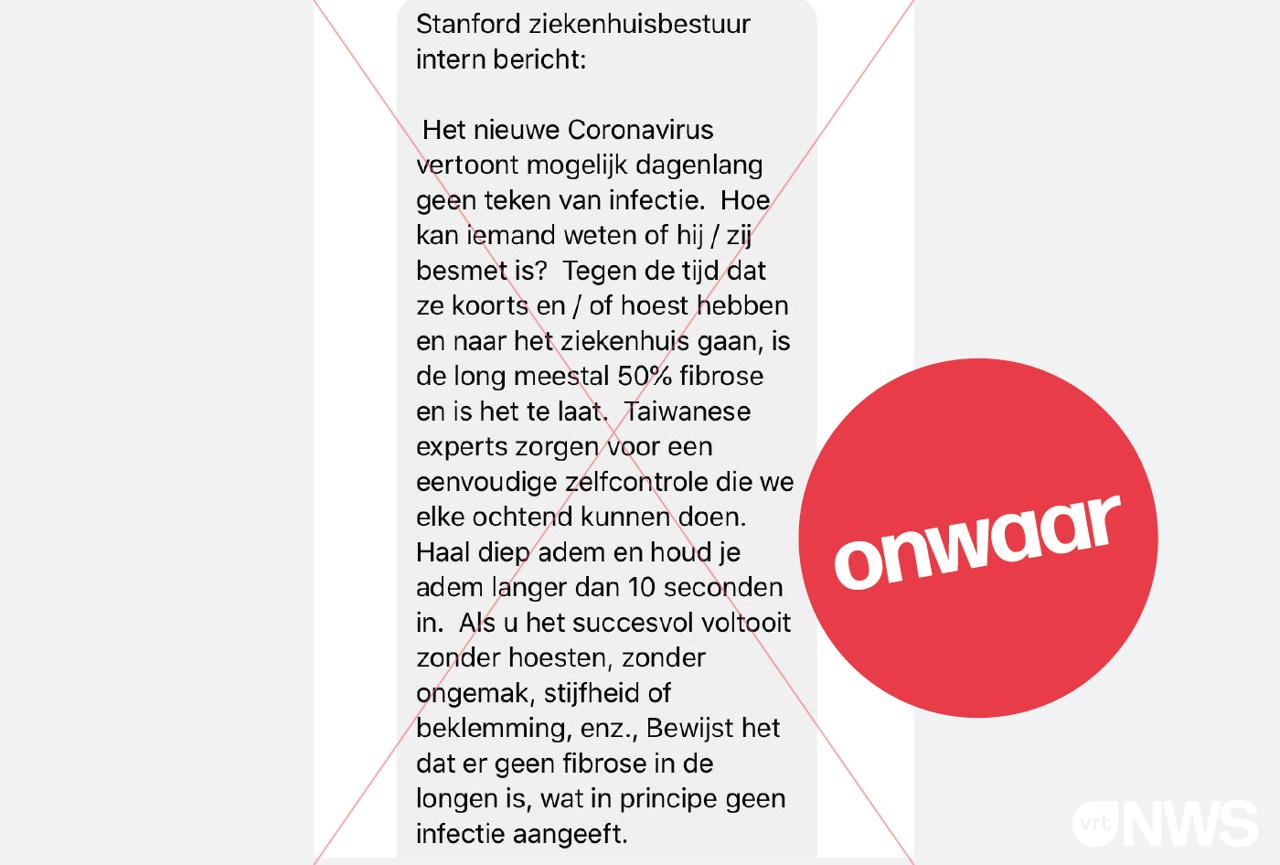 Een facebookbericht dat zogezegd van Stanford Health Care komt.
