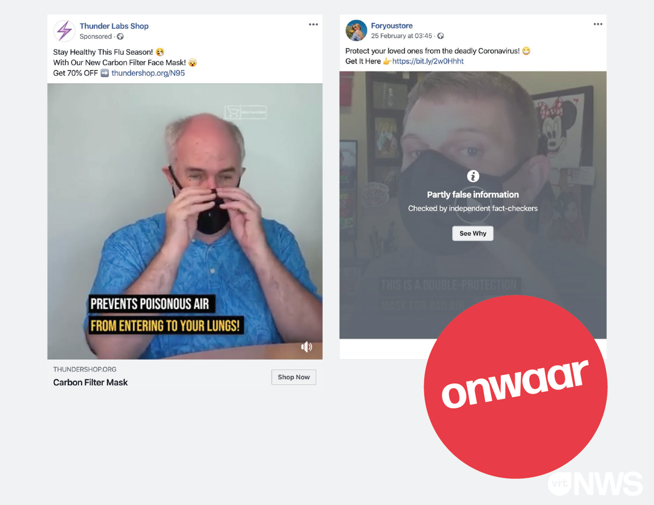 Fake advertenties om mondmaskers te kopen