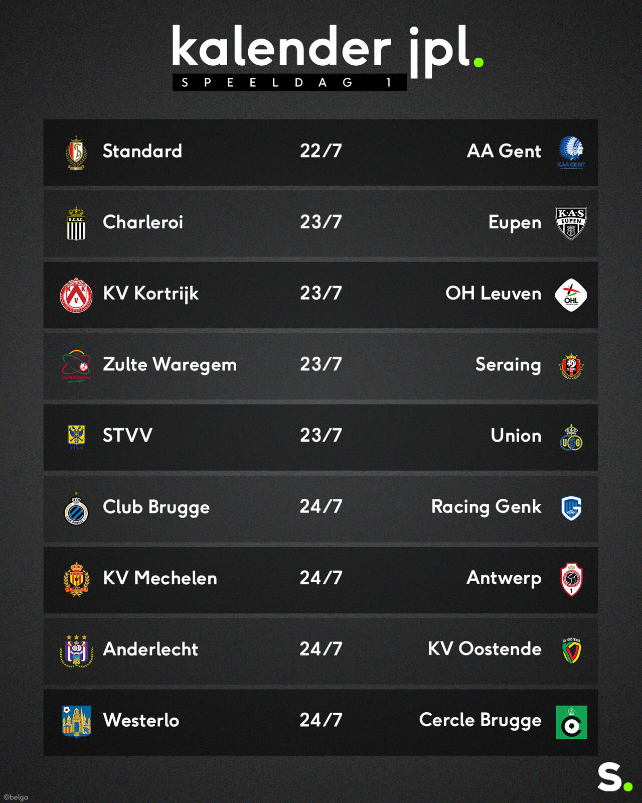 Meteen Vuurwerk Op De Openingsspeeldag: Dit Is De Volledige Kalender ...