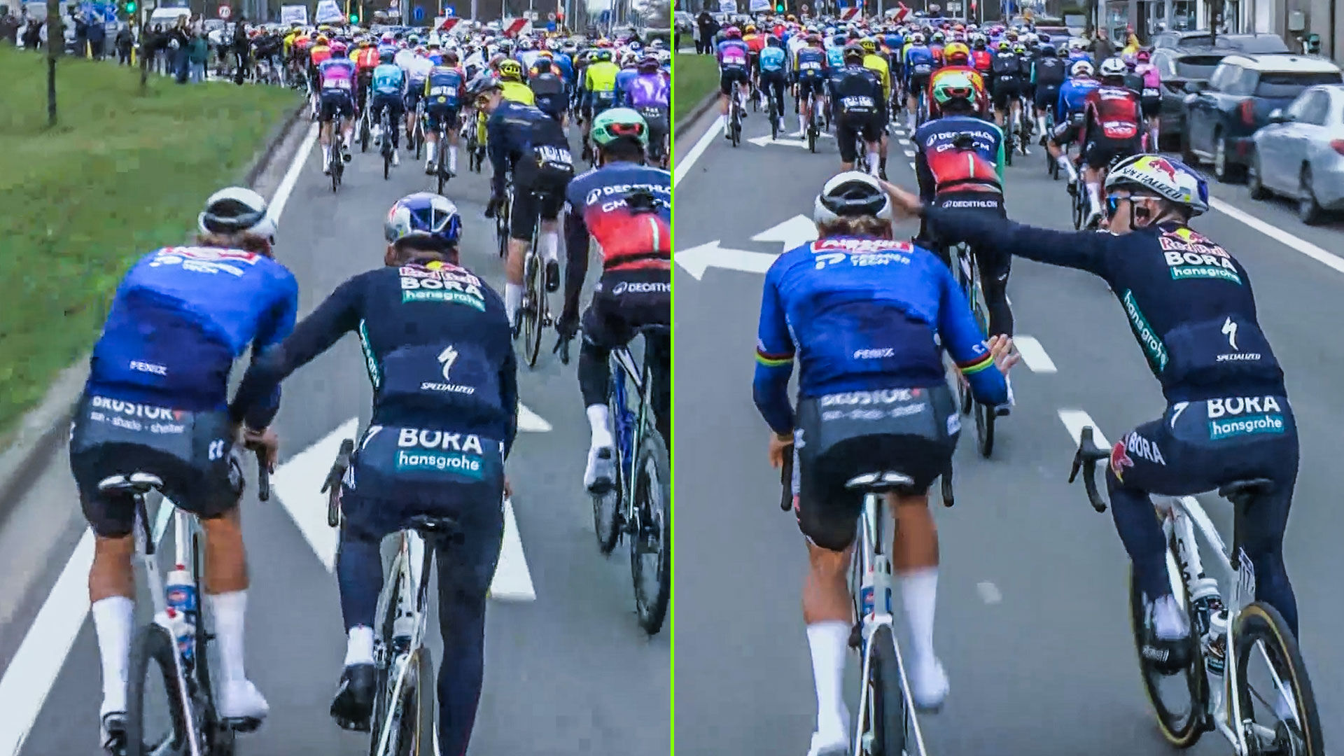 Ex-ploegmaats dollen bij de start: Mathieu van der Poel en Gianni Vermeersch zijn de speelvogels in Gent