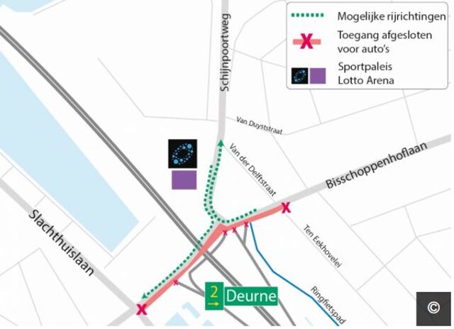 Op- en afrit aan Sportpaleis in Antwerpen dit weekend opnieuw dicht