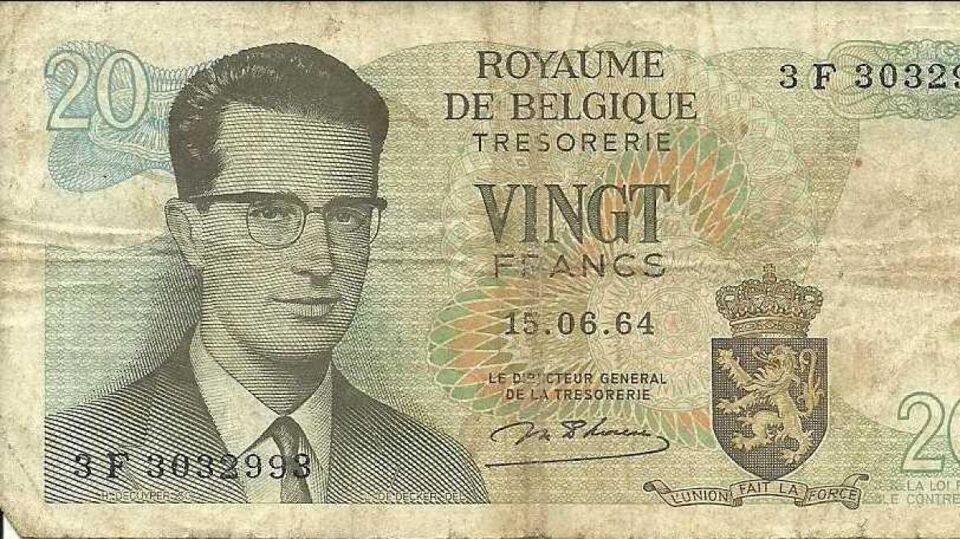 20 jaar na invoering is er nog voor 143 miljoen euro (5,7 miljard frank