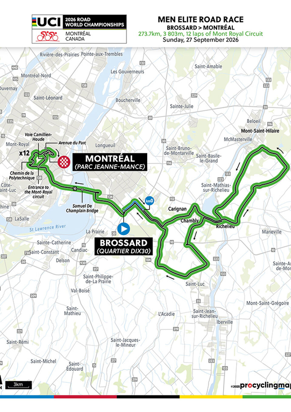 Dit is het parcours van de wegrit van het WK wielrennen 2026 in Montr&eacute;al |  Sporza