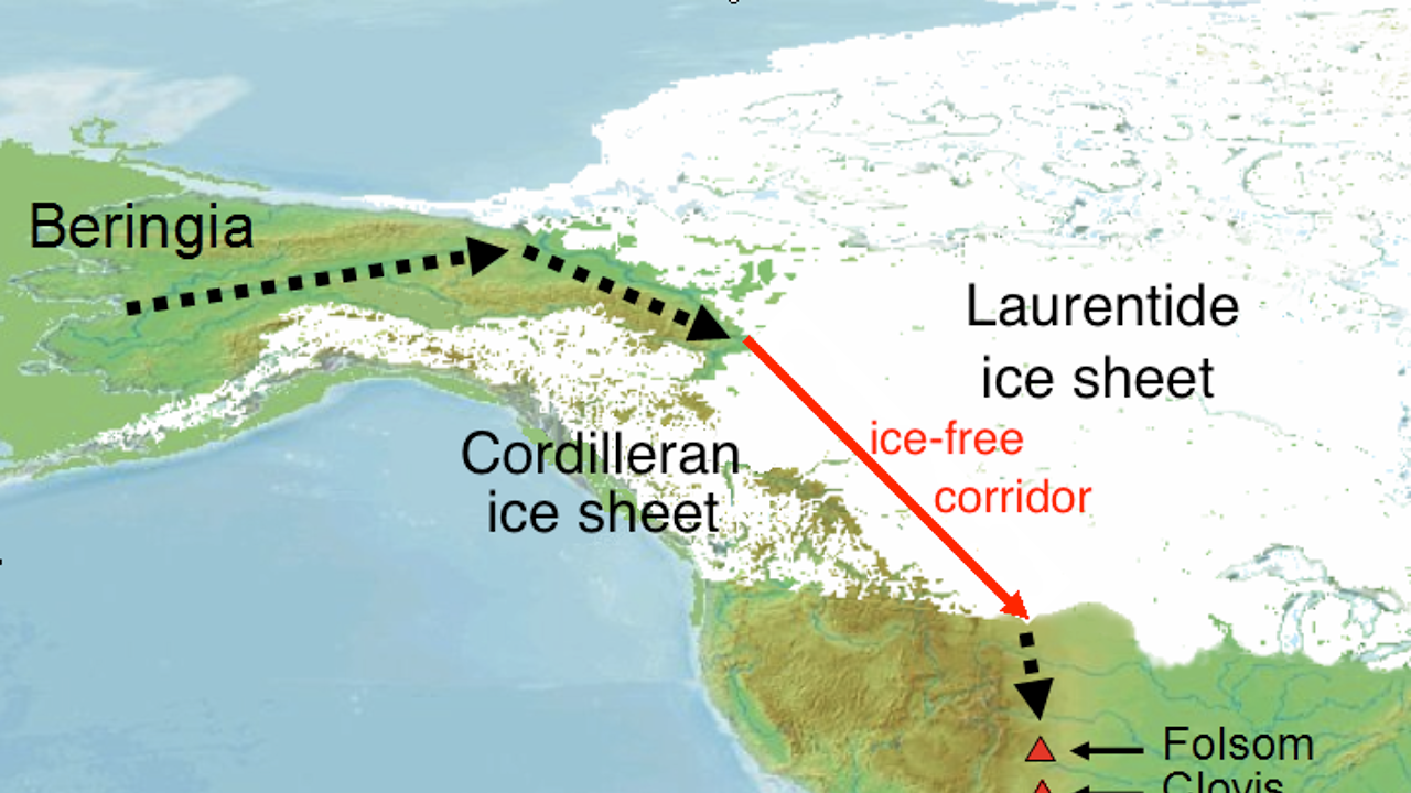 De klassieke route over land via Beringia.