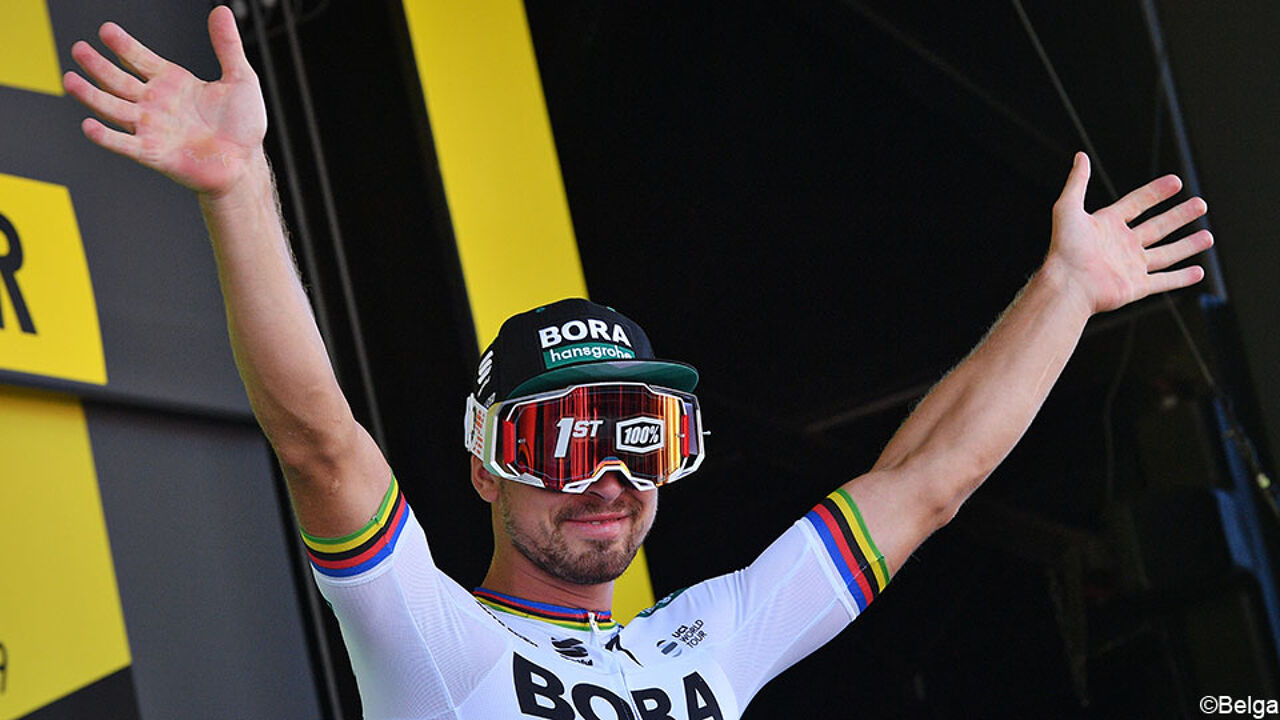 Peter Sagan en zijn kenmerkende skibril.
