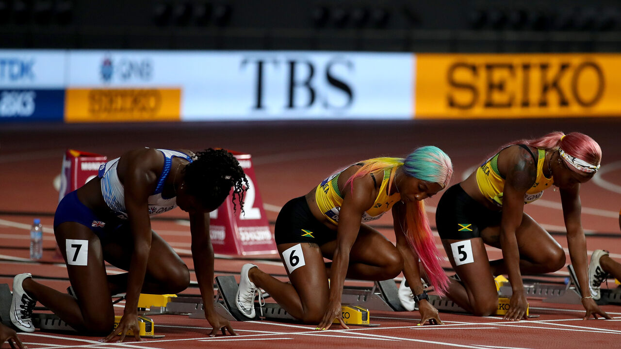 Beelden van atleten op WK Atletiek in Doha net iets te Beelden van atleten op WK Atletiek in Doha net iets te