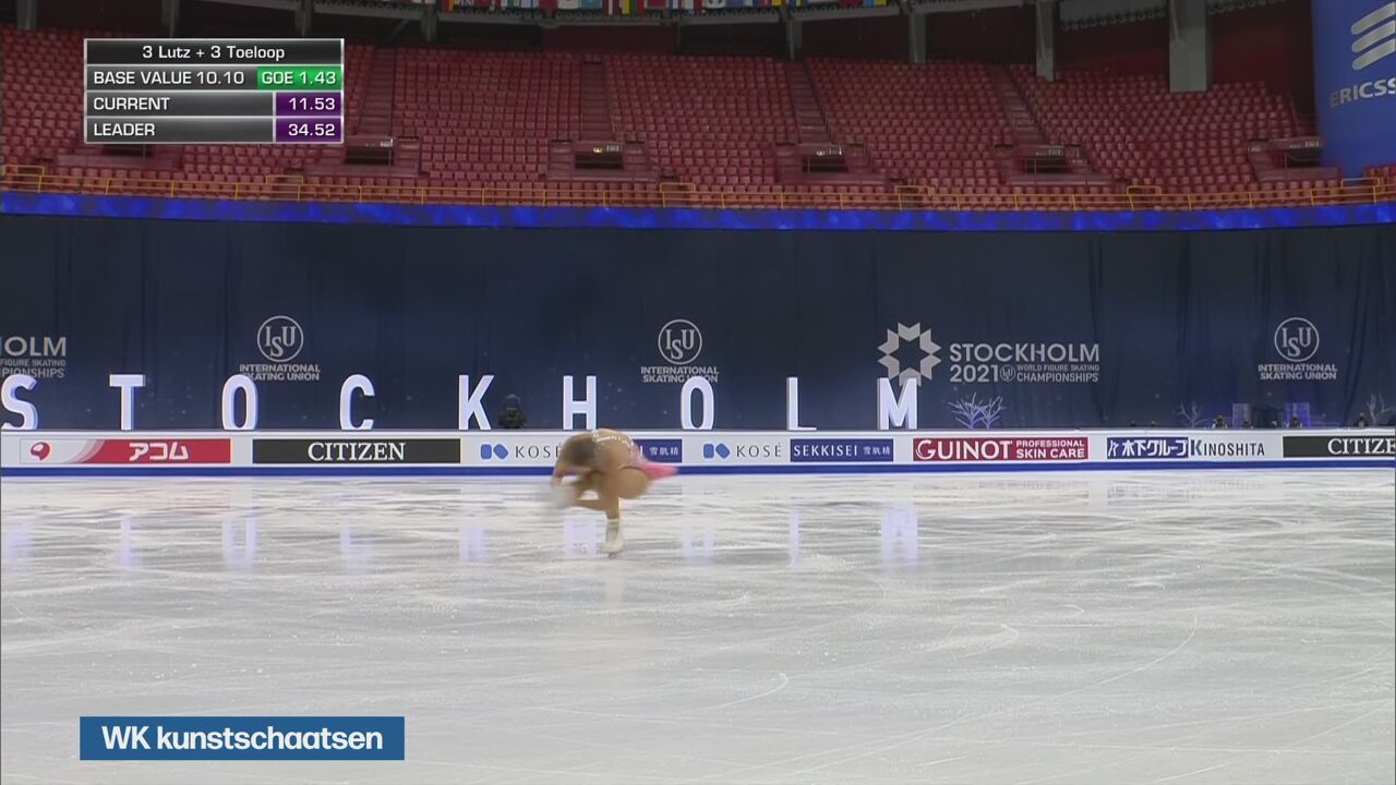 Loena Hendrickx staat mooi 10e na de korte kür op het WK kunstschaatsen sporza Loena Hendrickx staat mooi 10e na de korte kür op het WK kunstschaatsen sporza