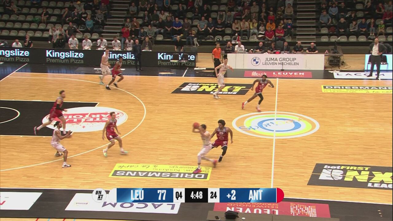 Bekijk het vierde kwart tussen Leuven en de Antwerp Giants sporza