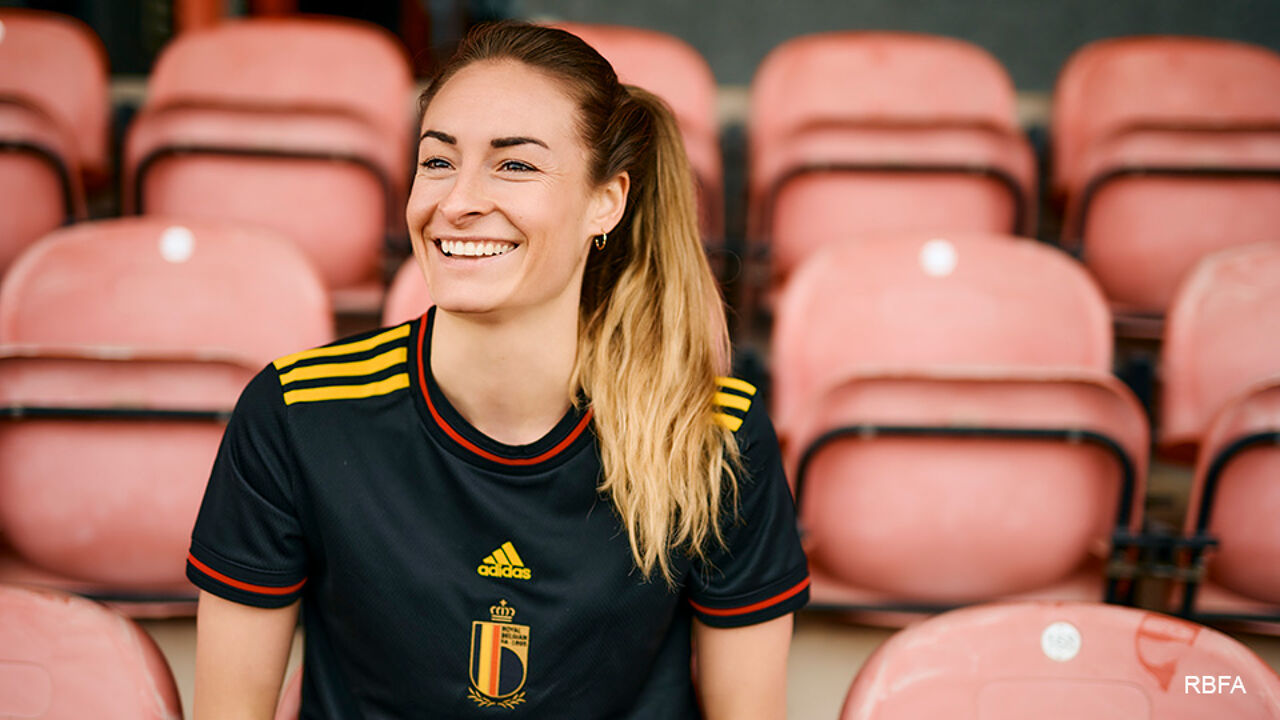 Tessa Wullaert in het thuisshirt.