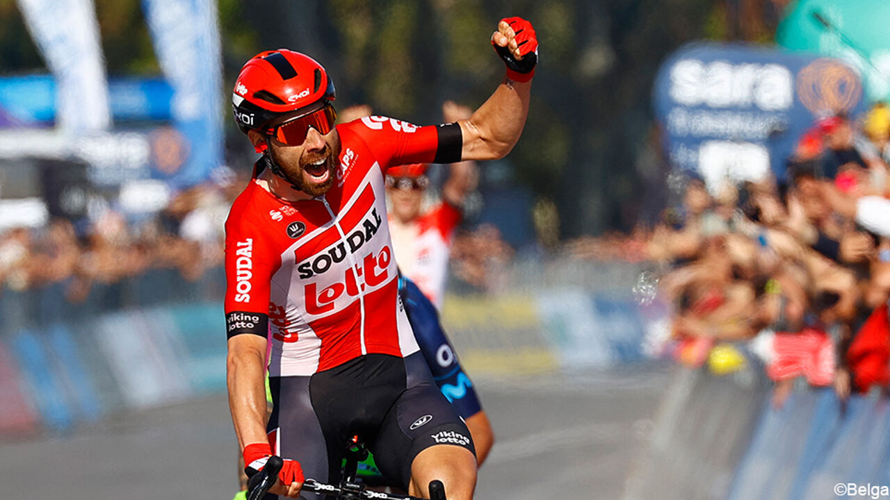 Thomas De Gendt won een rit in de Giro, maar zijn buit telt voorlopig niet mee aangezien het mandje van 10 ploegmaats al meer gevuld is dan het zijne.