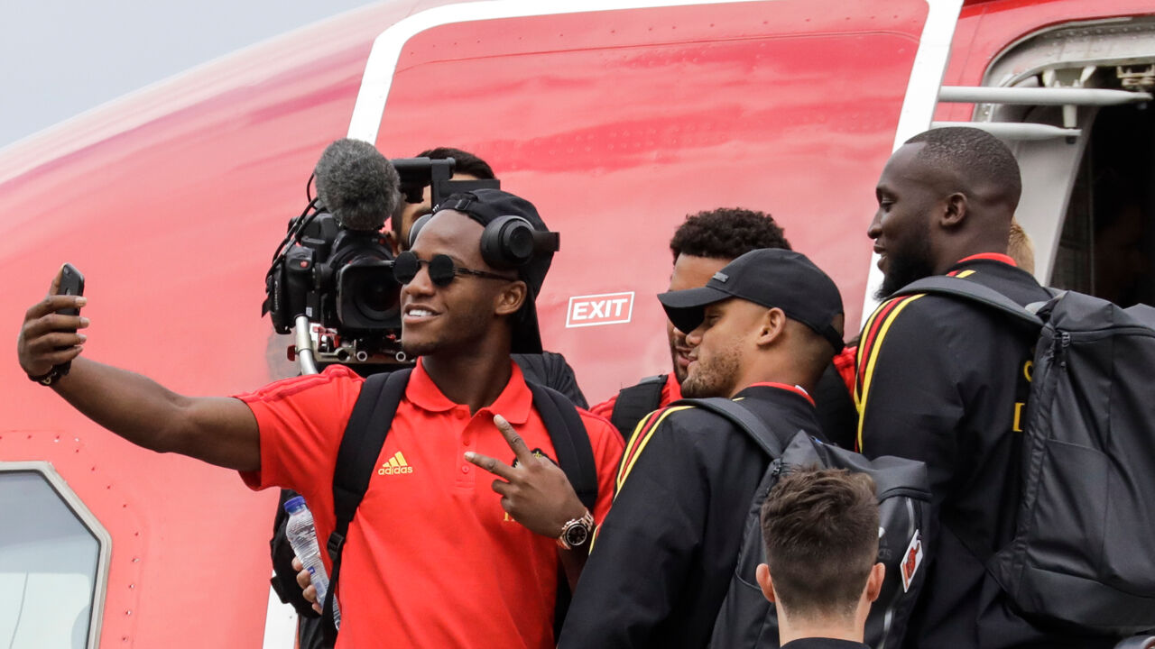 Het vertrek van de Duivels naar Rusland in 2018.