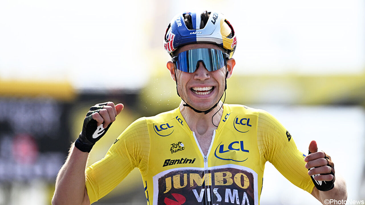 Wout van Aert knipoogt: "Ik wou niet het risico nemen op een nieuwe sprint"  | Sporza