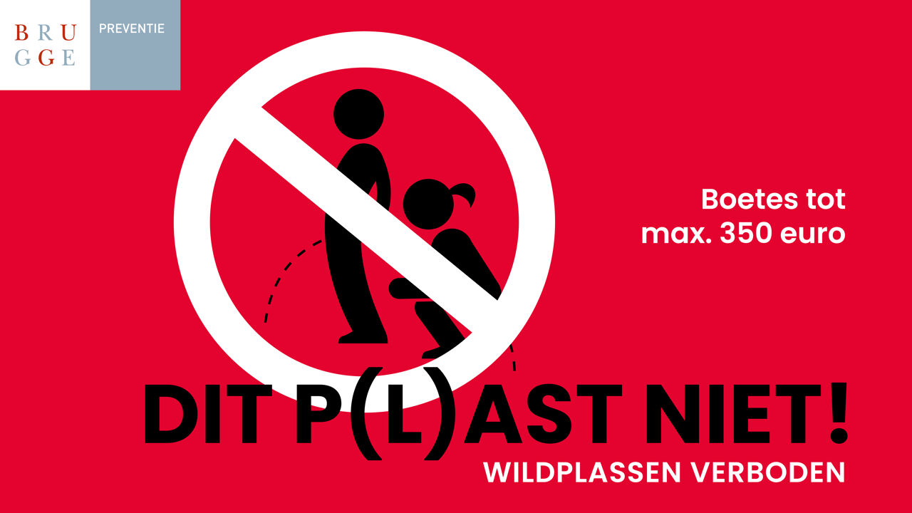 Brugge start campagne tegen wildplassen: "Opgeplast, u kunt een boete