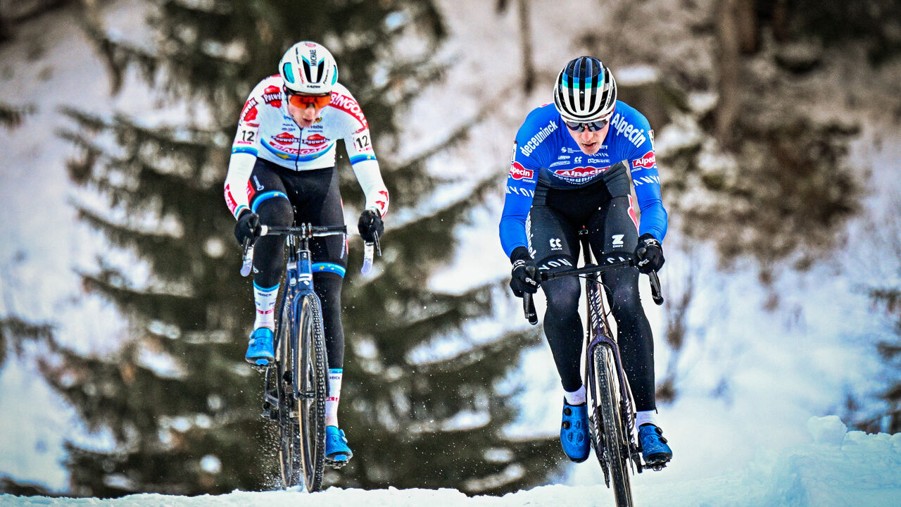 Een testrit in de sneeuw.