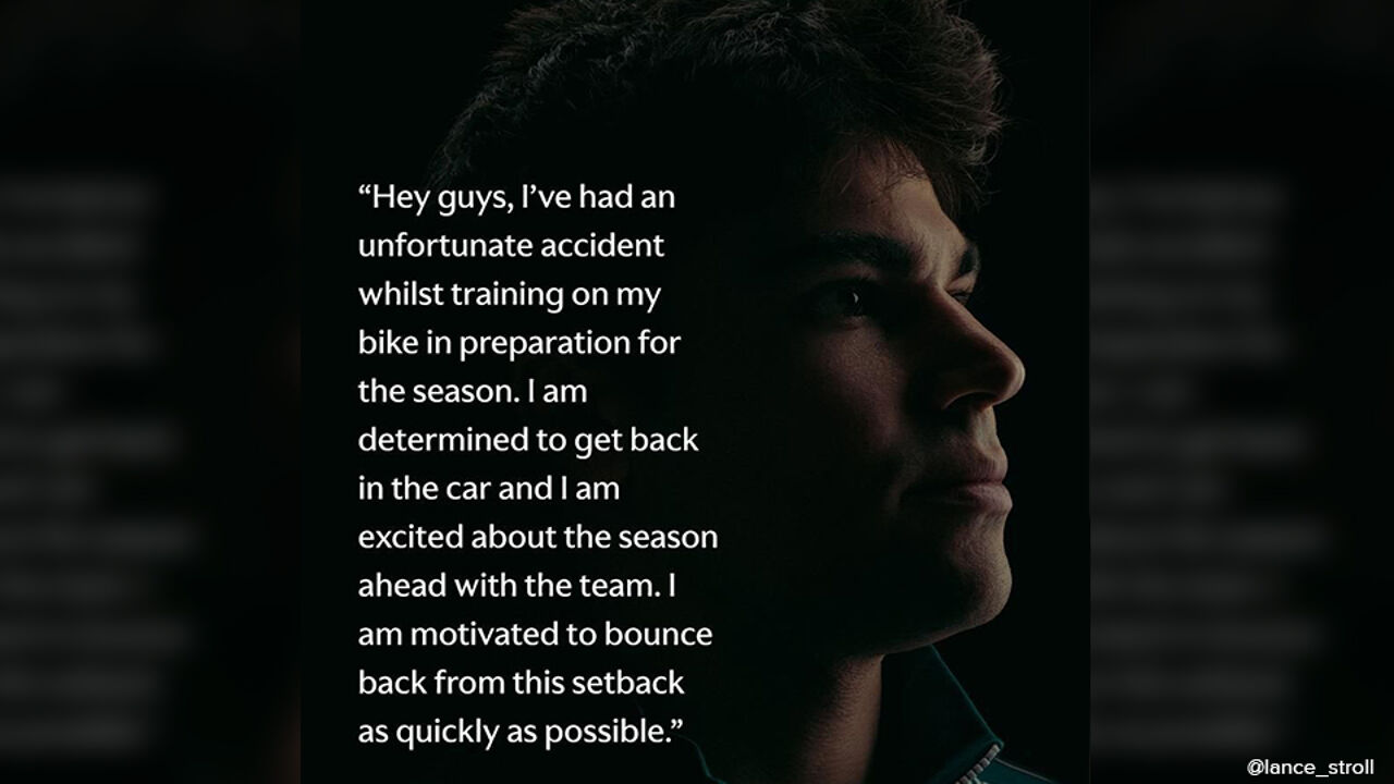 Lance Stroll absent from F1 testing after crash during cycling practice |  Formula 1