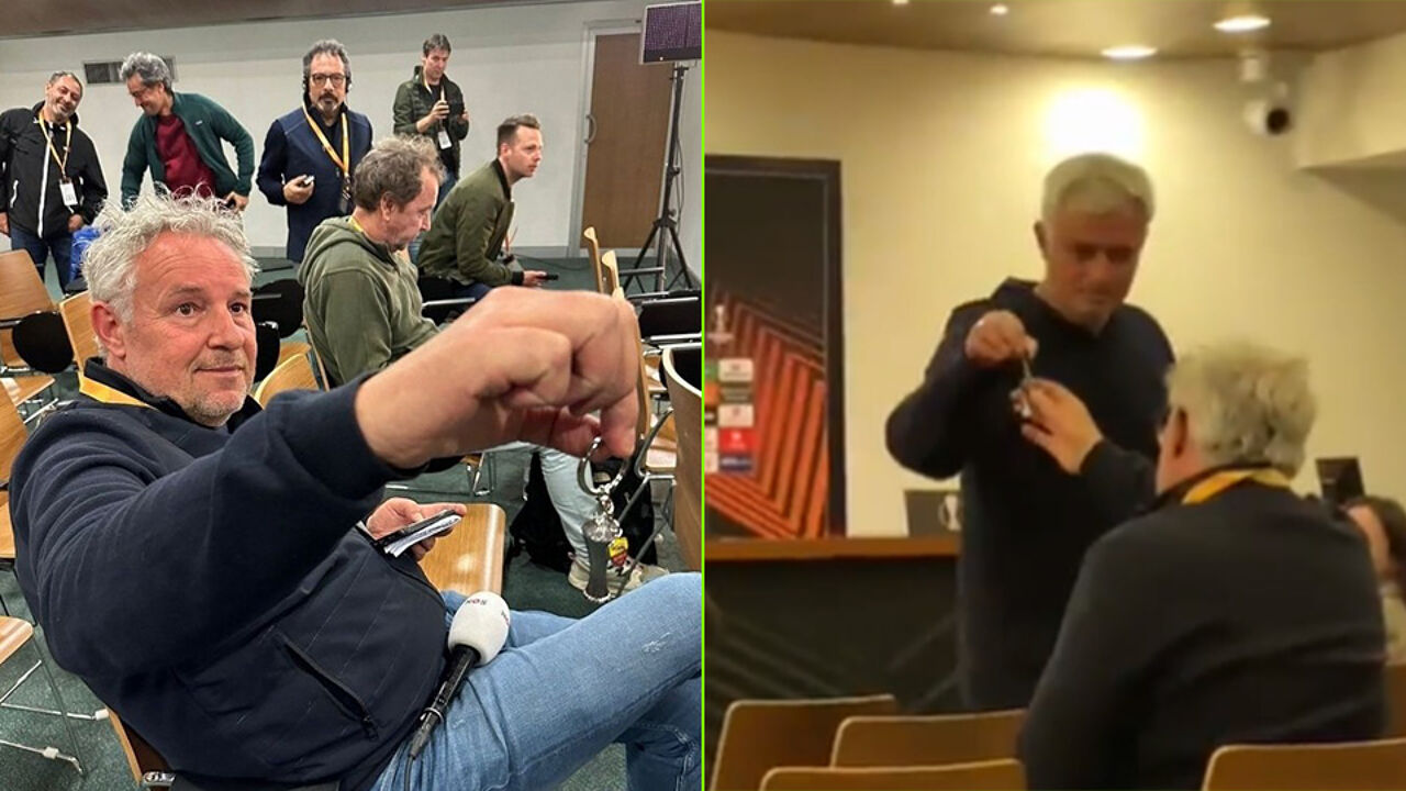 Jose Mourinho teases NOS journalist with AS Roma’s Conference League keychain |  European league