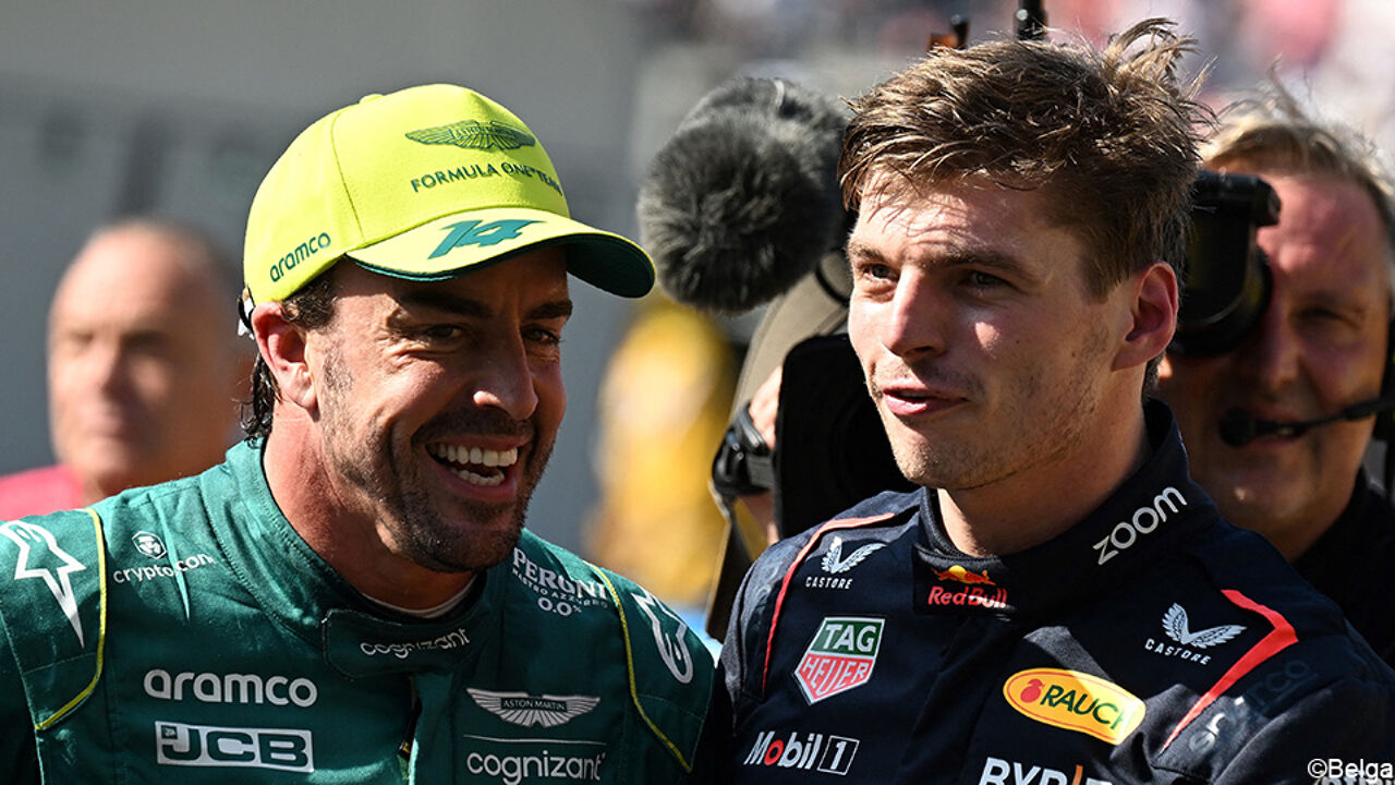 Fernando Alonso and Max Verstappen. Fernando Alonso and Max Verstappen