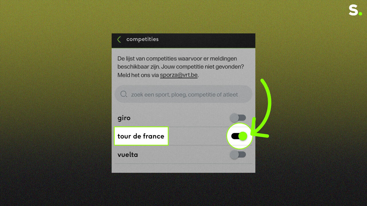 Don’t miss any news from the Tour de France: turn on Tour notifications in the Sporza | app  Tour of France