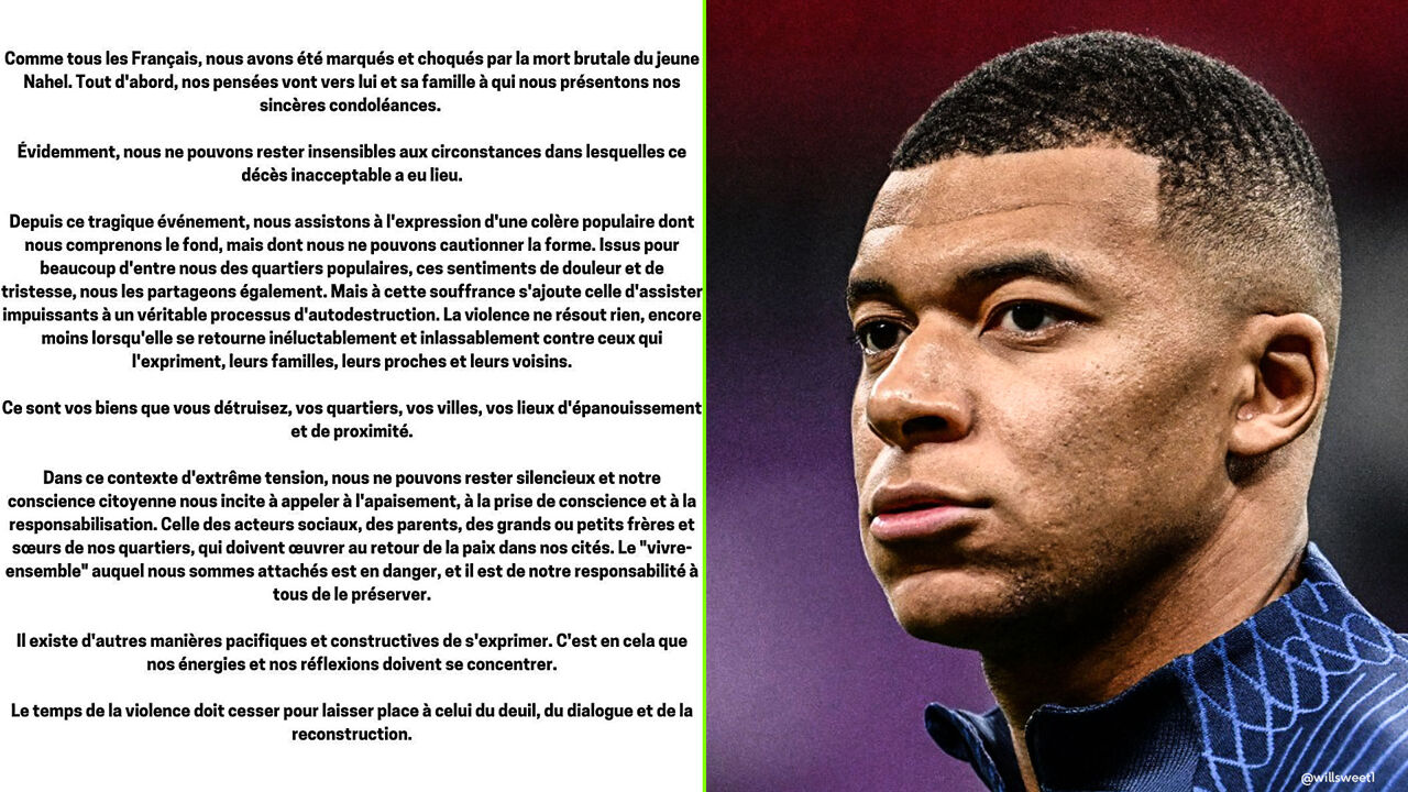 Kylian Mbappé en Les Bleus roepen op tot rust in Frankrijk: 