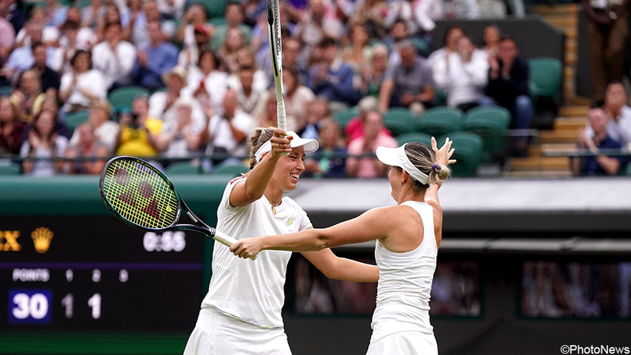 Elise Mertens and doubles partner Hunter waltz over opponent towards ...