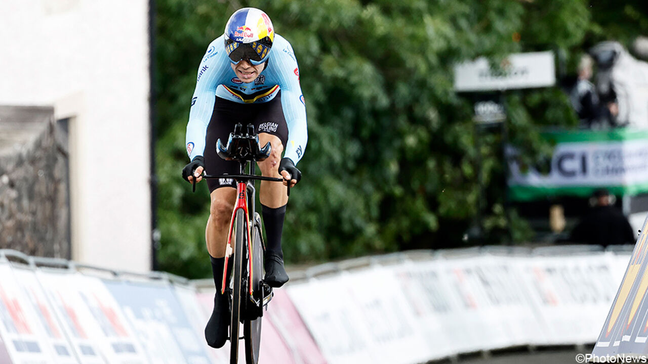 Op het WK tijdrijden werd Wout van Aert 5e.