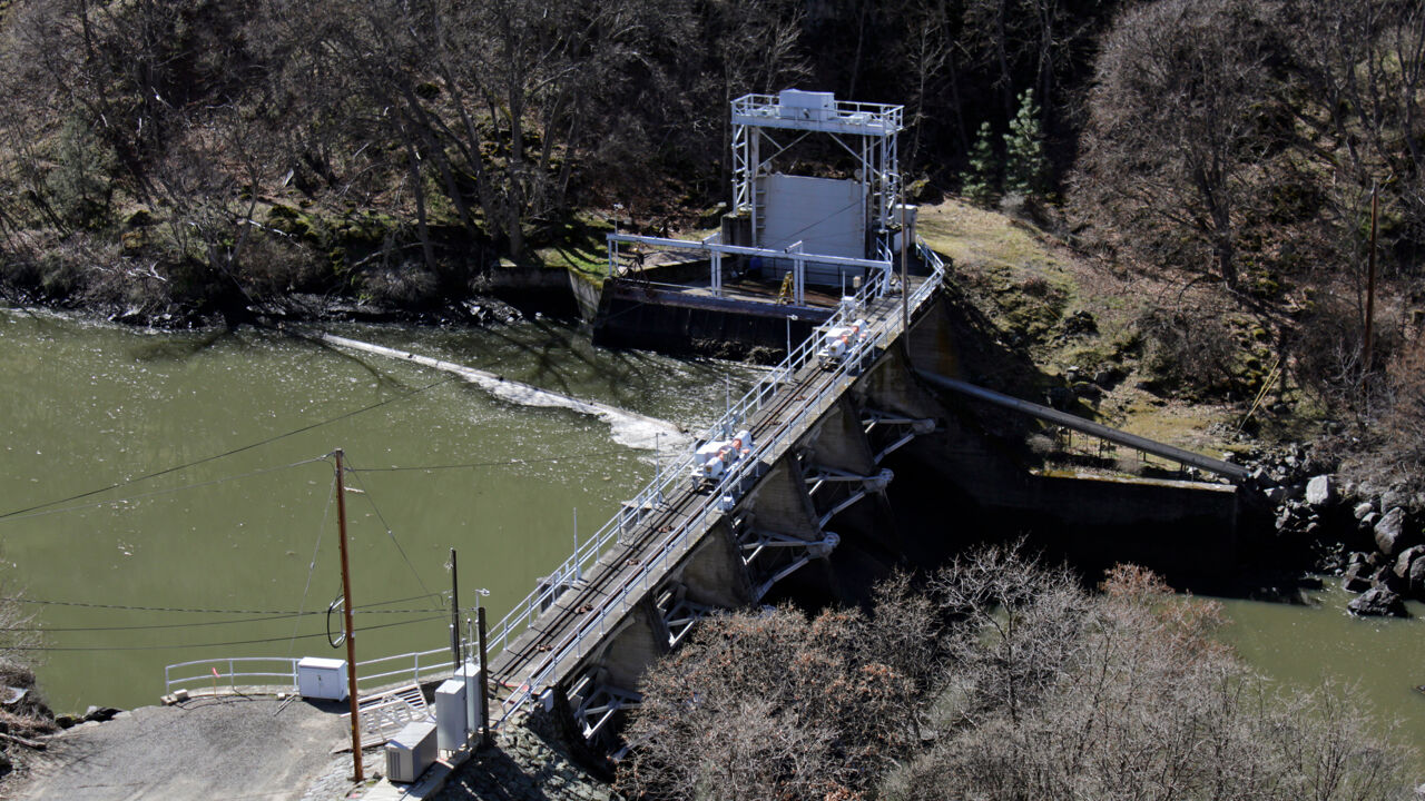 An archive photo of the Kopco-2 Dam, the first dam to be demolished. Copyright 2020 The Associated Press. All rights reserved