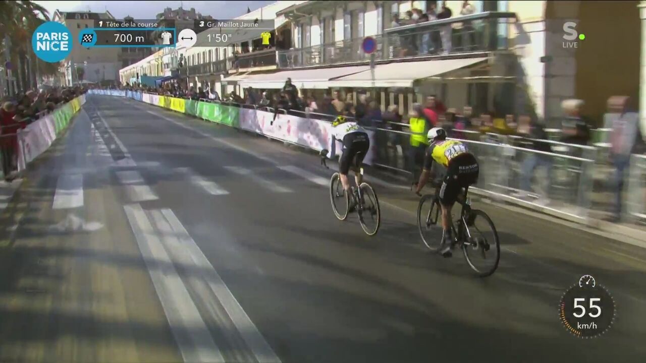 BEKIJK Evenepoel klopt eenvoudig in de sprint en wint de