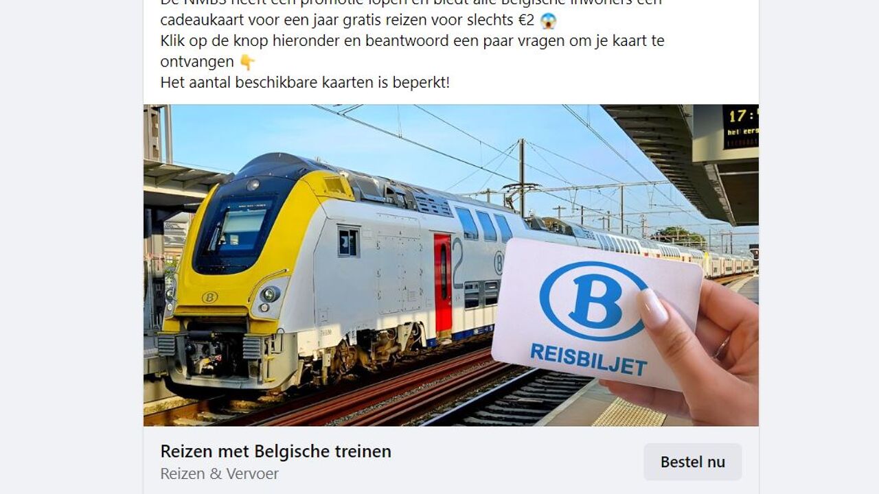 NMBS Waarschuwt Voor Valse Promoties Voor Treintickets Tegen 2 Euro ...