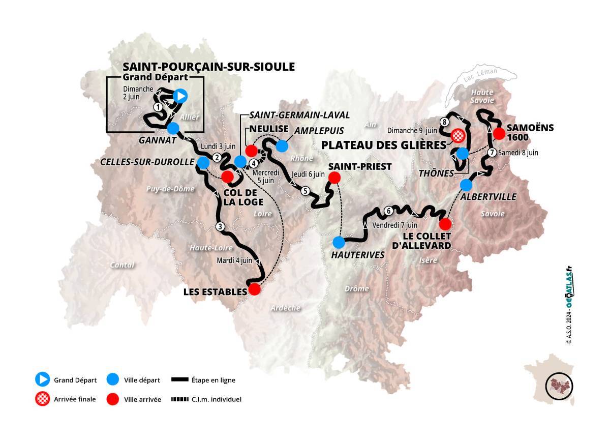 Gids voor de Dauphiné 2024 parcours, deelnemers en live op Sporza sporza