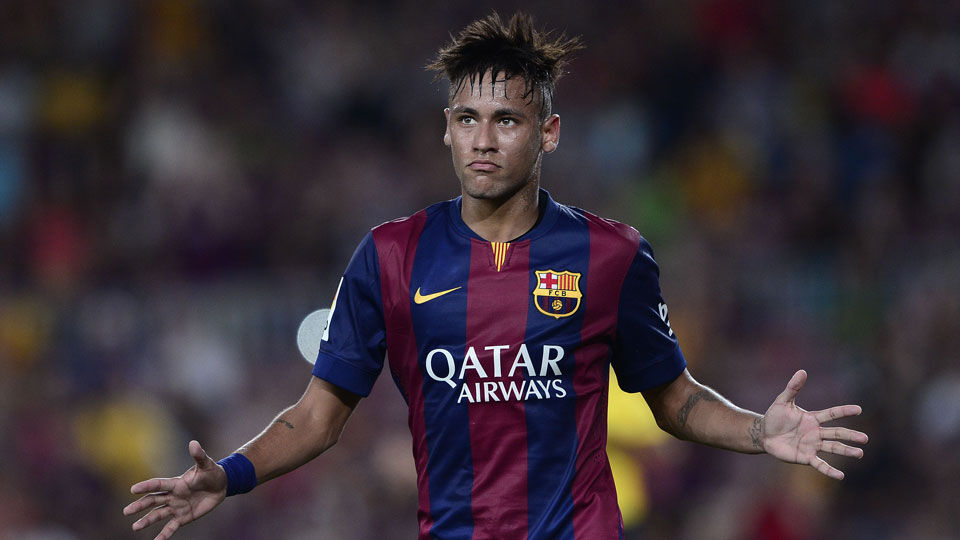 Neymar in het truitje van Barcelona.