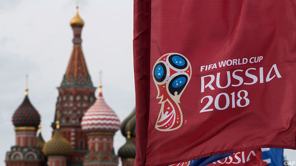 Vlag van het WK met Kremlin op achtergrond