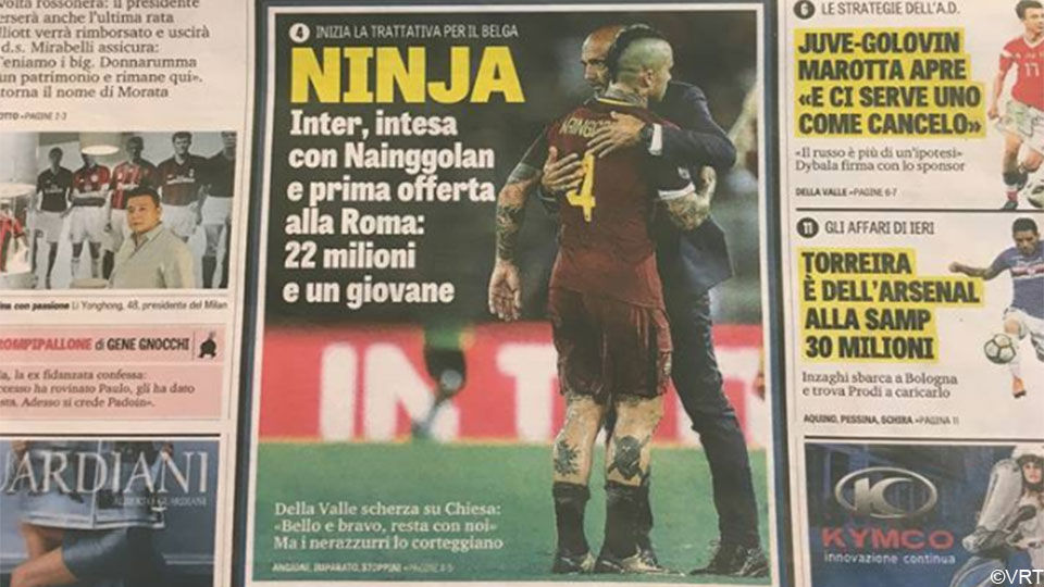 Nainggolan op de cover van Gazzetta dello Sport.