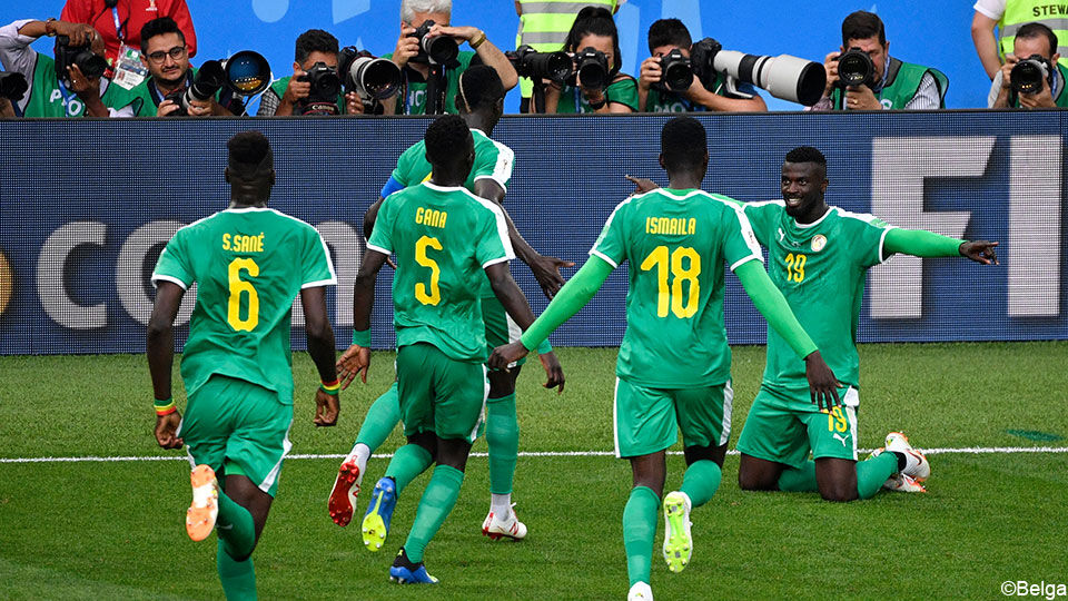 Vierende Senegal-spelers.