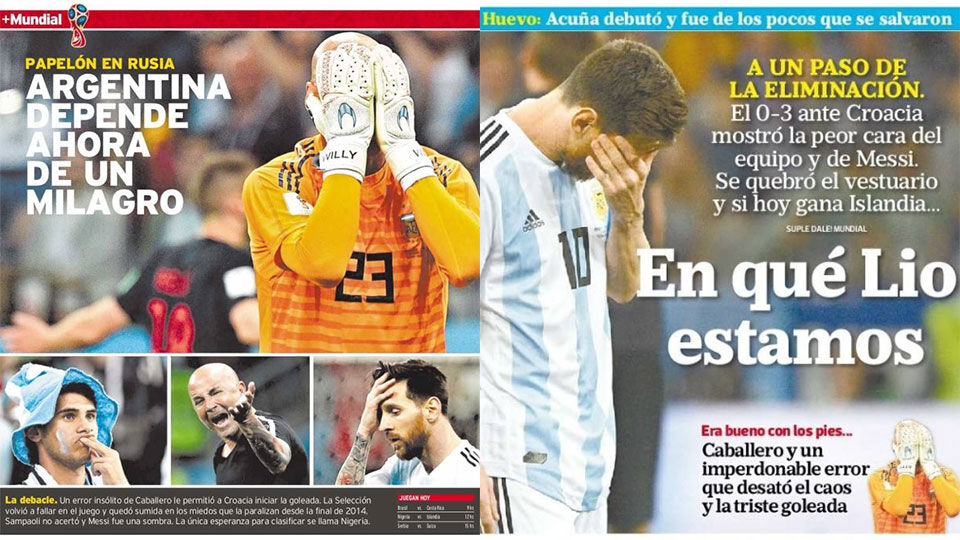 Krant Los Andes: "Argentinië is nu afhankelijk van een mirakel."