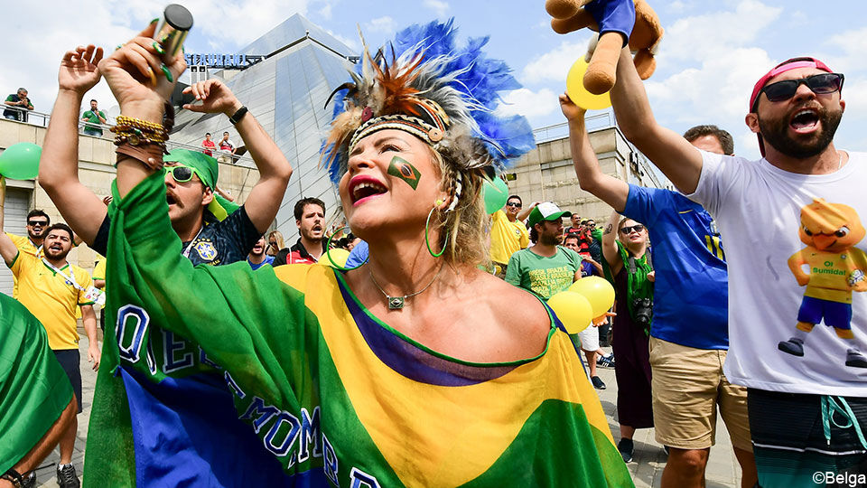 Feestende Brazilianen in Kazan