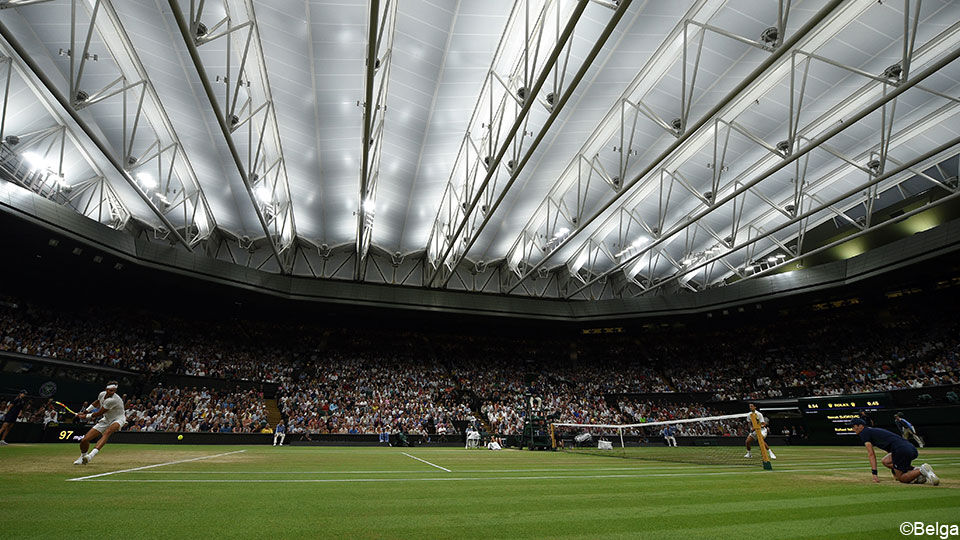 Een gesloten dak in Wimbledon.