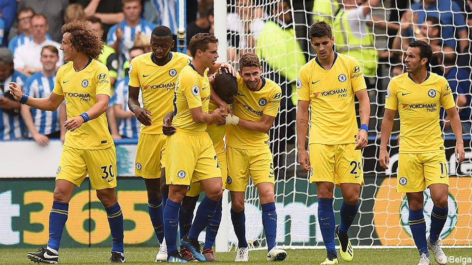 Kanté bracht Chelsea na een halfuur op voorsprong.