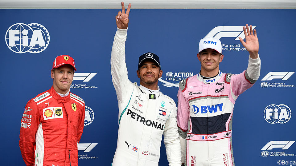 Hamilton pakt zijn 5e pole in Spa, een record.