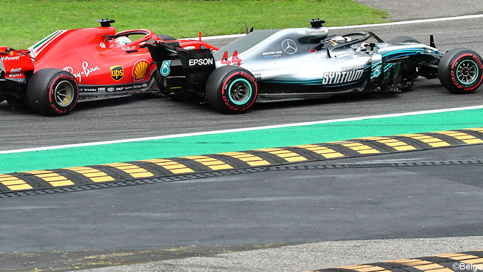 Sebastian Vettel en Lewis Hamilton