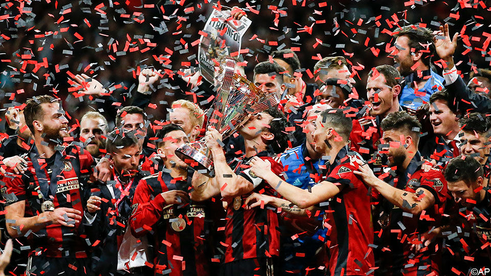 De Atlanta-spelers vieren de titel in de MLS.