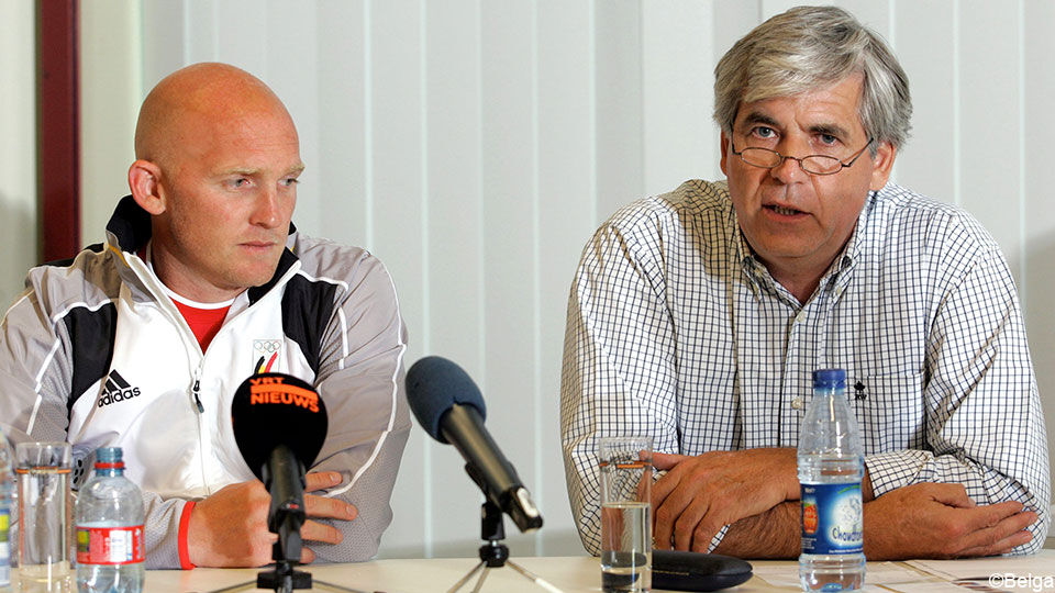Toenmalig bondscoach Adam Commens en Bert Wentink in 2006.