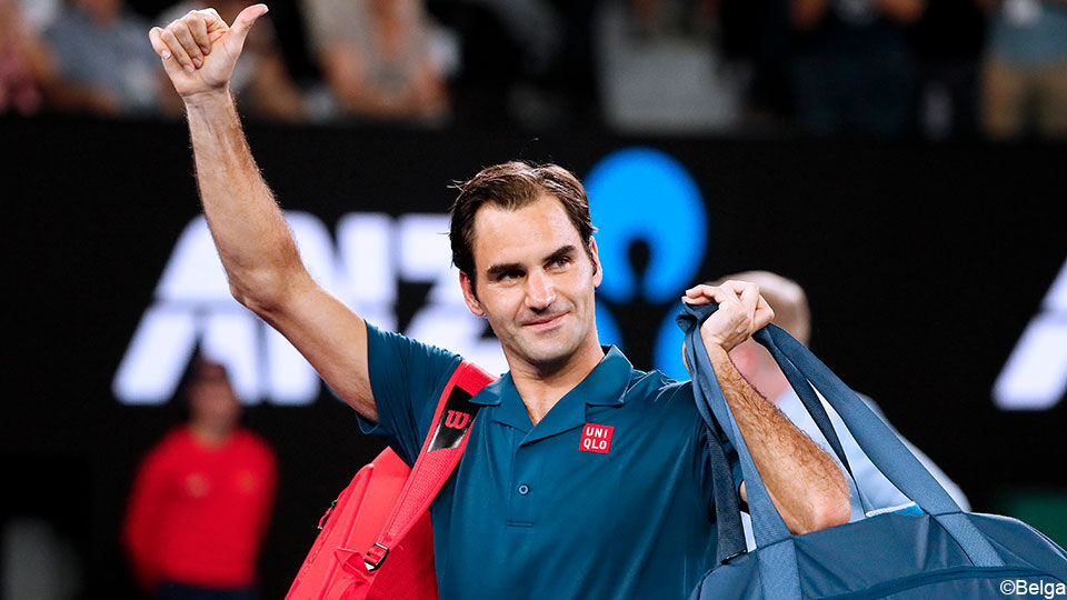 Roger Federer na zijn zege in de 1/16e finales.