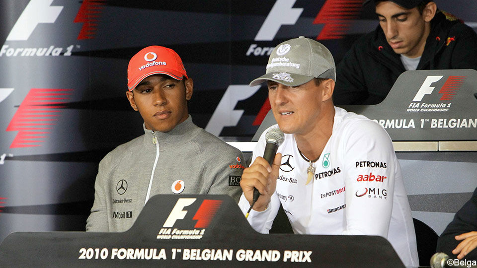 Lewis Hamilton en Michael Schumacher