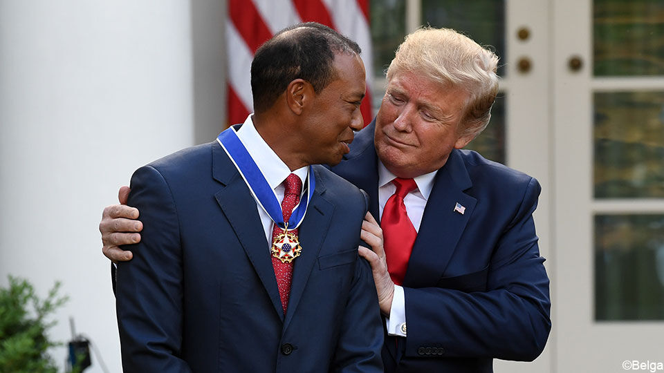 Tiger Woods en Donald Trump.