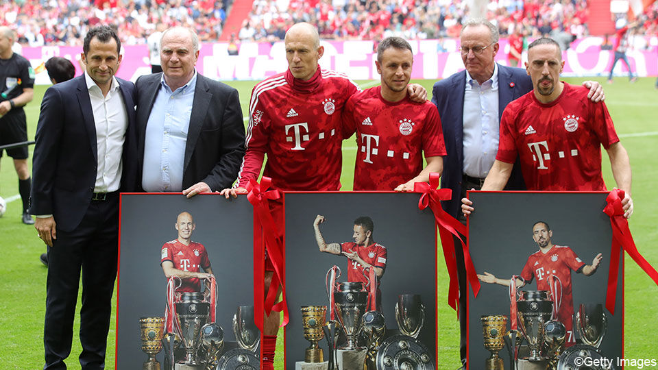 Bayern nam afscheid van Robben, Rafinha en Ribéry.