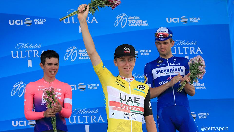 Pogacar won de Tour of California voor Higuita en Asgreen.