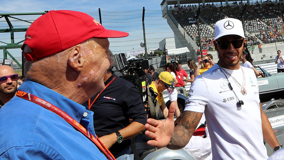 Niki Lauda en Lewis Hamilton