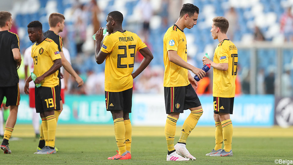 De teleurstelling bij de Belgen was groot na de 3-2-nederlaag.
