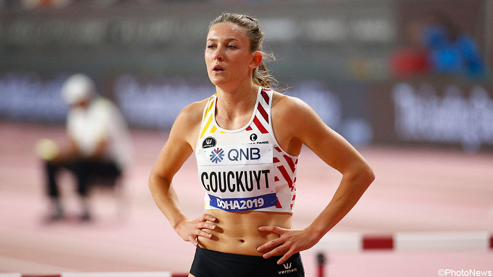 Pauline Couckuyt op de 400m horden