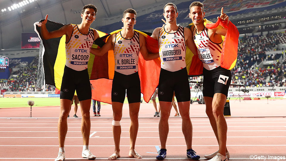 De Belgische 4x400m-ploeg pakte brons op het voorbije WK.